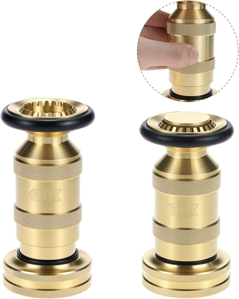 QWORK Brass Fire Hose Nozzle, Adjustable Spray Jet & Fog, 1.5" NPT/NPSH, for Firefighter, Garden, and Industrial Use - Image 5